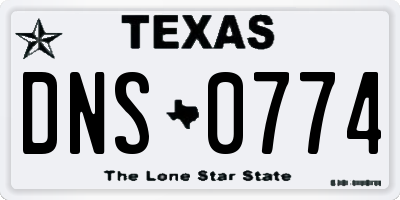 TX license plate DNS0774