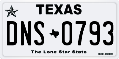 TX license plate DNS0793