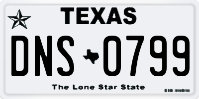 TX license plate DNS0799
