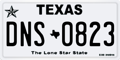 TX license plate DNS0823