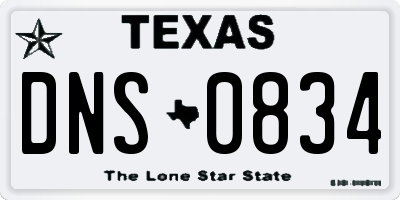 TX license plate DNS0834