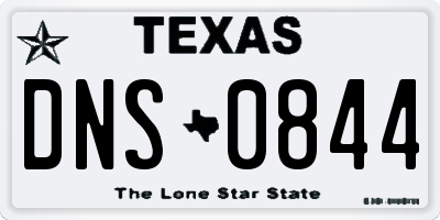 TX license plate DNS0844