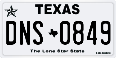 TX license plate DNS0849