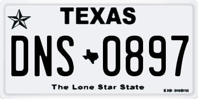 TX license plate DNS0897