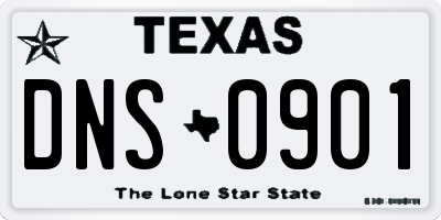 TX license plate DNS0901