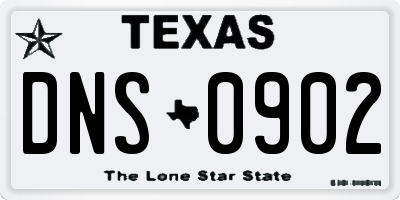TX license plate DNS0902