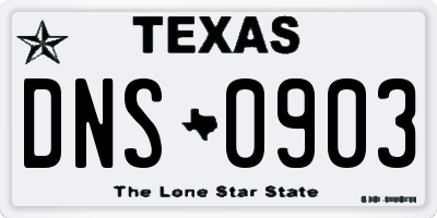 TX license plate DNS0903