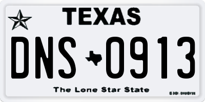 TX license plate DNS0913