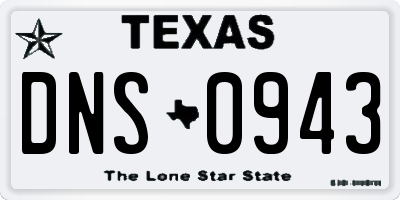 TX license plate DNS0943