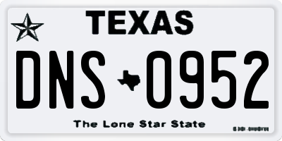 TX license plate DNS0952