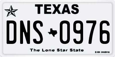 TX license plate DNS0976