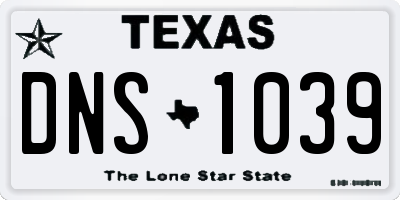 TX license plate DNS1039