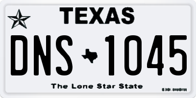 TX license plate DNS1045