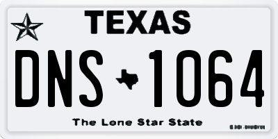 TX license plate DNS1064