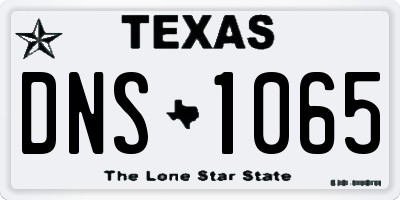 TX license plate DNS1065