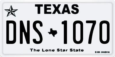 TX license plate DNS1070