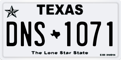 TX license plate DNS1071