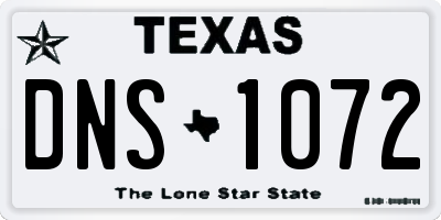 TX license plate DNS1072