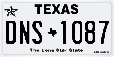TX license plate DNS1087