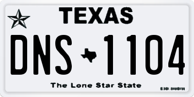 TX license plate DNS1104