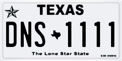 TX license plate DNS1111
