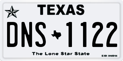 TX license plate DNS1122