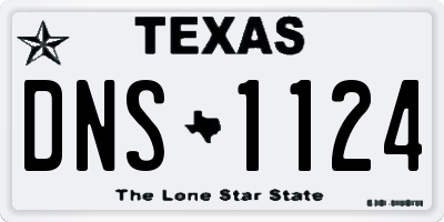 TX license plate DNS1124