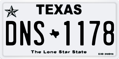TX license plate DNS1178