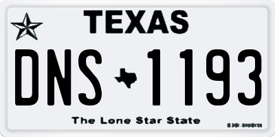 TX license plate DNS1193