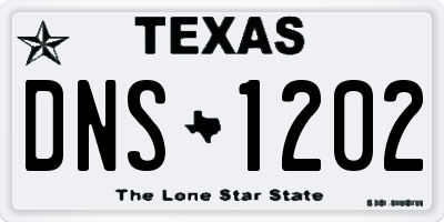 TX license plate DNS1202
