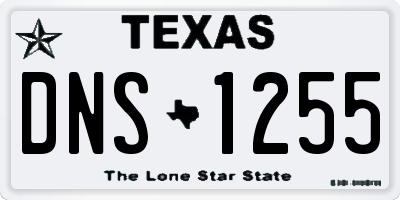 TX license plate DNS1255