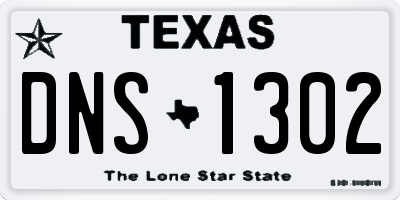 TX license plate DNS1302