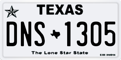 TX license plate DNS1305