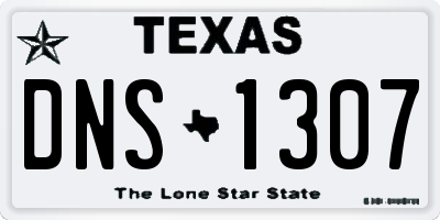 TX license plate DNS1307