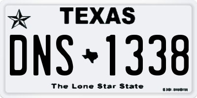 TX license plate DNS1338