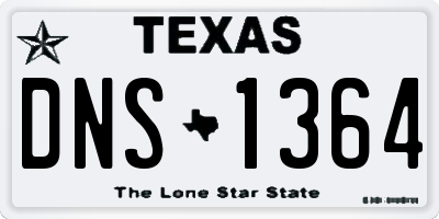 TX license plate DNS1364