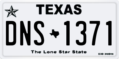 TX license plate DNS1371