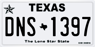 TX license plate DNS1397