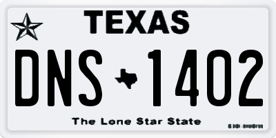 TX license plate DNS1402