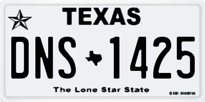 TX license plate DNS1425