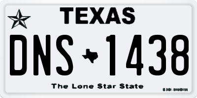TX license plate DNS1438