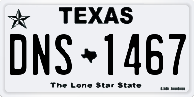 TX license plate DNS1467