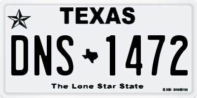 TX license plate DNS1472