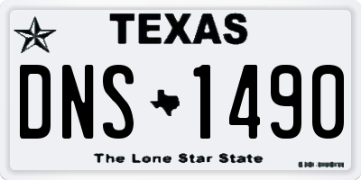 TX license plate DNS1490