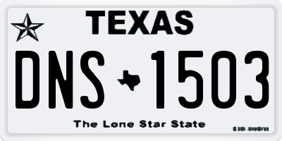 TX license plate DNS1503