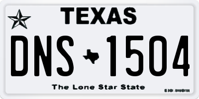 TX license plate DNS1504