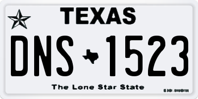 TX license plate DNS1523