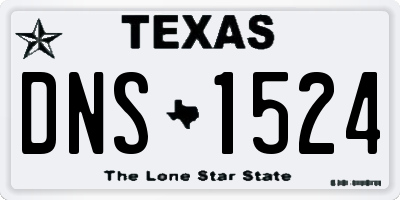 TX license plate DNS1524