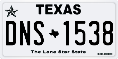 TX license plate DNS1538