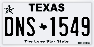TX license plate DNS1549